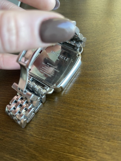Michele Silver Deco Diamond Chronograph Head & Bracelet 33mm Watch Michele Silver Deco Diamond Chronograph Head & Bracelet 33mm Watch