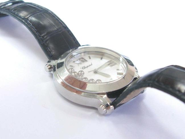 Chopard Black Happy Sport Round White Mop Diamond Dial Ladies 36mm 487 Watch Chopard Black Happy Sport Round White Mop Diamond Dial Ladies 36mm 487 Watch