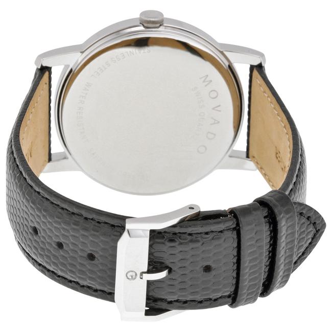Movado Black Lizard Grain Leather Strap Blue Dial Museum Classic 2100007 Swiss Watch Movado Black Lizard Grain Leather Strap Blue Dial Museum Classic 2100007 Swiss Watch