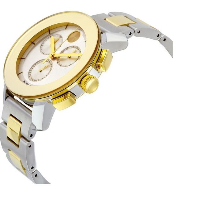 Movado Bold Chronograph Silver Sunray Dial Two- Tone Unisex Watch Movado Bold Chronograph Silver Sunray Dial Two- Tone Unisex Watch