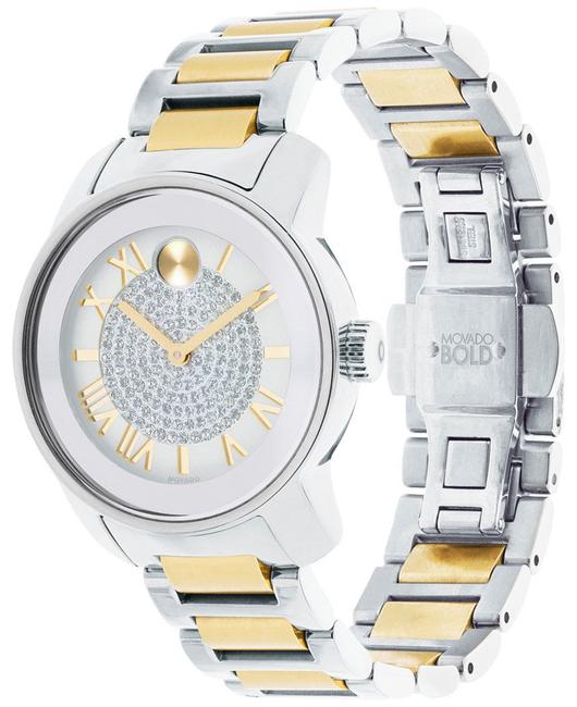 Movado Two Tone Bold Stainless Pave Crystal Womens 3600256 Watch Movado Two Tone Bold Stainless Pave Crystal Womens 3600256 Watch