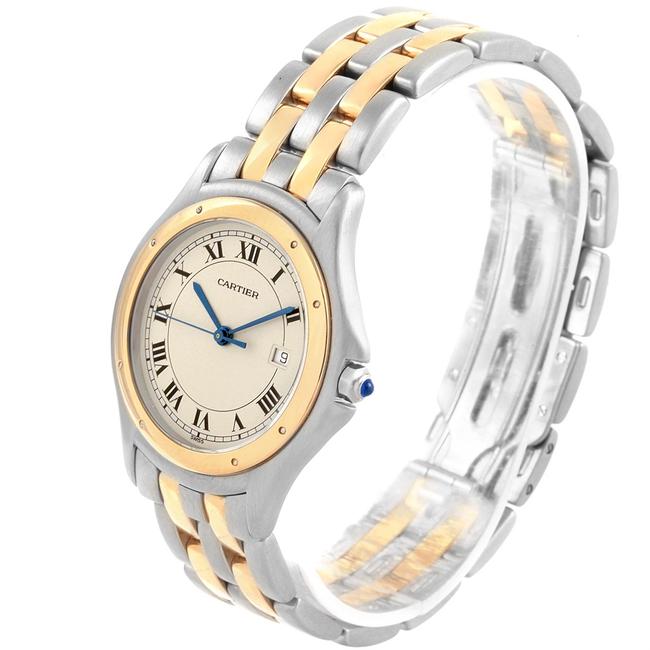 Cartier Silver Cougar Steel 18k Yellow Gold Unisex W35006b6 Watch Cartier Silver Cougar Steel 18k Yellow Gold Unisex W35006b6 Watch