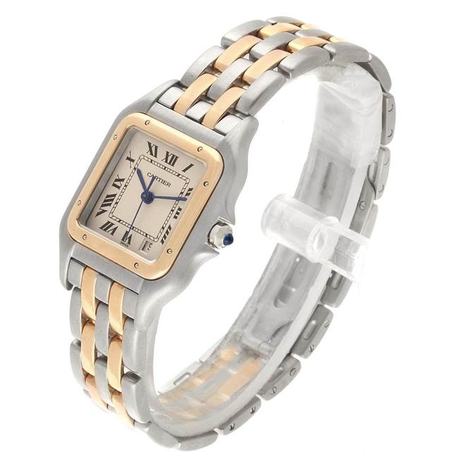 Cartier Silver Panthere Large Steel Yellow Gold Two Row Mens W25028b8 Watch Cartier Silver Panthere Large Steel Yellow Gold Two Row Mens W25028b8 Watch