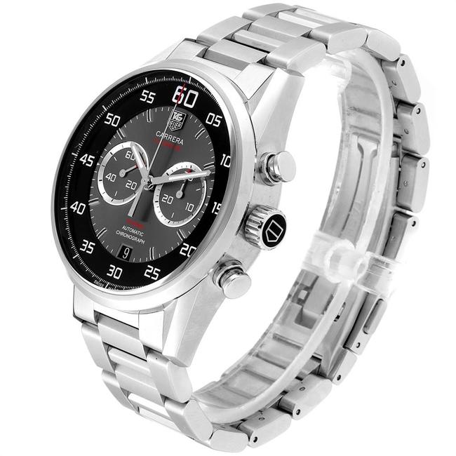 TAG Heuer Black and Silver Carrera Flyback Steel Mens Car2b10 Watch TAG Heuer Black and Silver Carrera Flyback Steel Mens Car2b10 Watch
