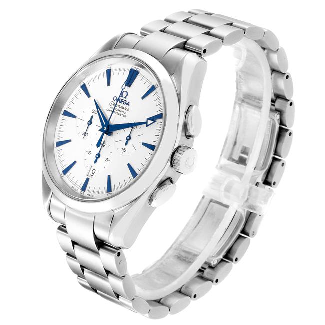 Omega Silvered XL Seamaster Aqua Terra Chronograph 2512.30.00 Card Watch Omega Silvered XL Seamaster Aqua Terra Chronograph 2512.30.00 Card Watch