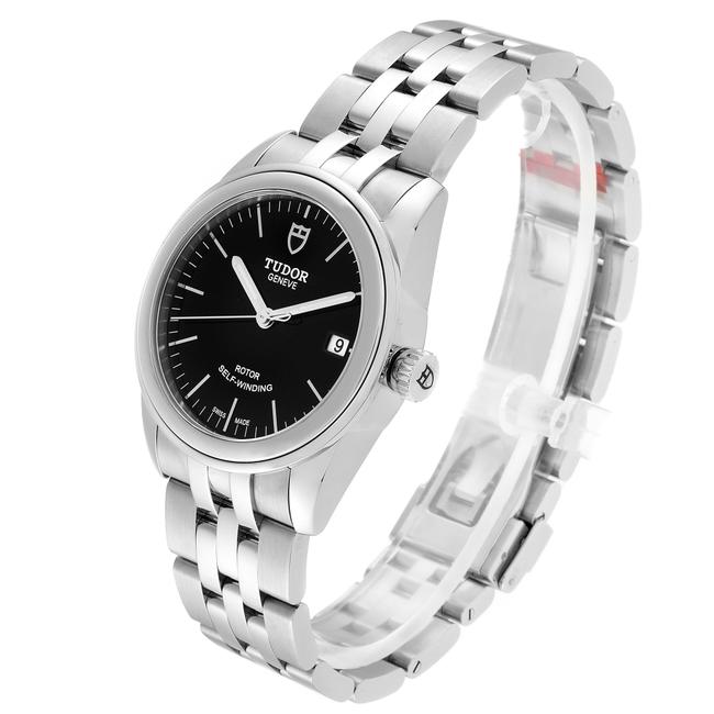 Tudor Black Glamour Date Dial Steel Mens M55000 Unworn Watch Tudor Black Glamour Date Dial Steel Mens M55000 Unworn Watch