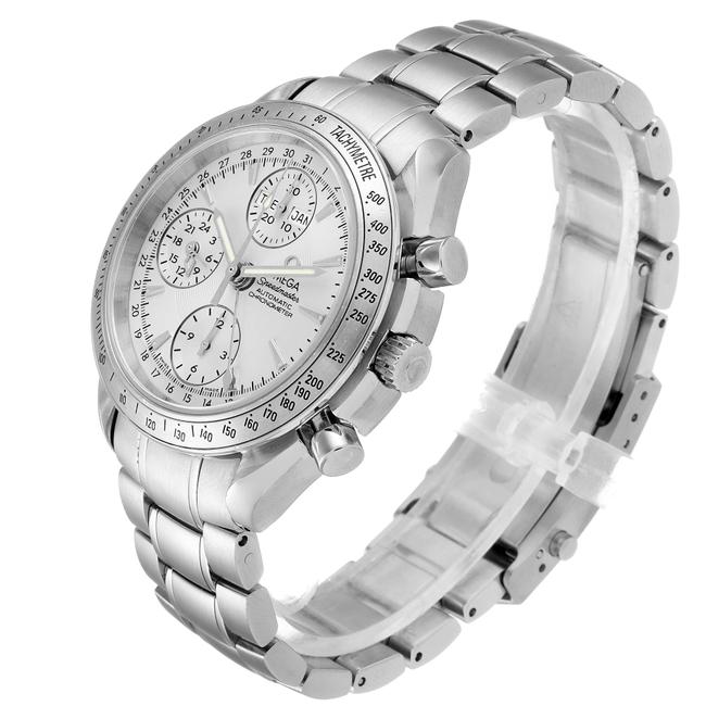 Omega Silver Speedmaster Day Date Chrono Dial 3221.30.00 Card Watch Omega Silver Speedmaster Day Date Chrono Dial 3221.30.00 Card Watch