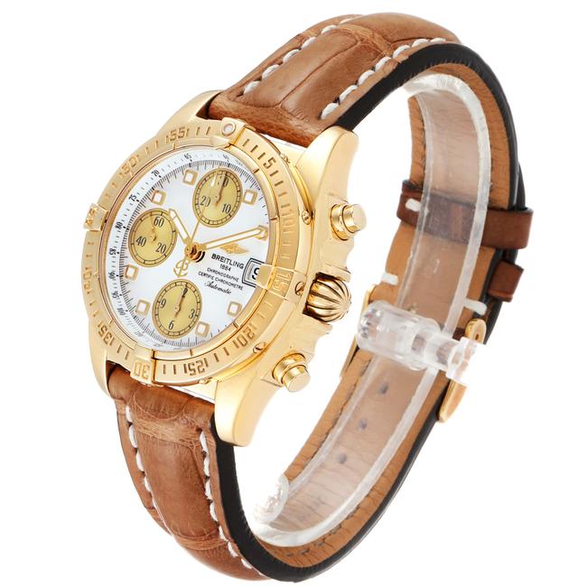 Breitling Mother Of Pearl Box Windrider Cockpit Yellow Gold Mop Dial Mens K13358 Watch Breitling Mother Of Pearl Box Windrider Cockpit Yellow Gold Mop Dial Mens K13358 Watch