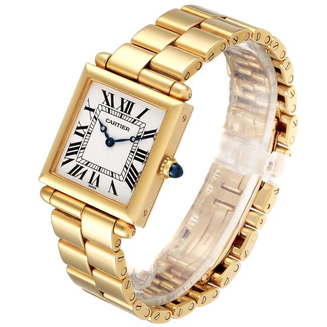 Cartier Silvered Tank Obus Prevee Collection 18k Yellow Gold Ladies 1630 Watch Cartier Silvered Tank Obus Prevee Collection 18k Yellow Gold Ladies 1630 Watch