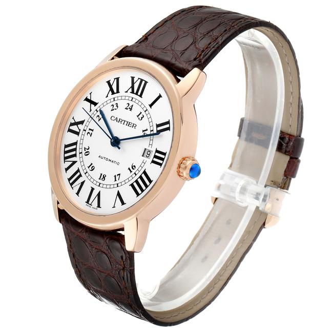 Cartier Silvered Box XL Ronde Solo Rose Gold Steel Mens W6701009 Papers Watch Cartier Silvered Box XL Ronde Solo Rose Gold Steel Mens W6701009 Papers Watch