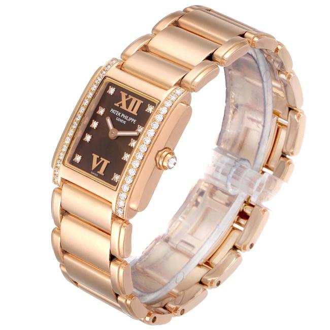 Patek Philippe Brown Twenty-4 Small 18k Rose Gold Diamond Ladies 4908 Watch Patek Philippe Brown Twenty-4 Small 18k Rose Gold Diamond Ladies 4908 Watch