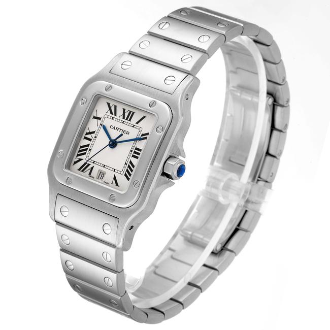 Cartier Silvered Santos Galbee Stainless Steel Mens W20060d6 Watch Cartier Silvered Santos Galbee Stainless Steel Mens W20060d6 Watch