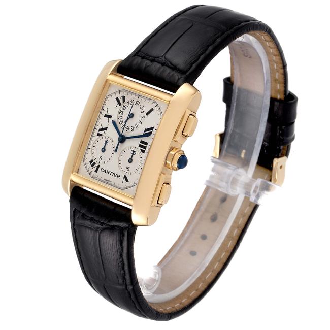 Cartier Silvered Tank Francaise Chronoflex 18k Yellow Gold Mens W5000556 Watch Cartier Silvered Tank Francaise Chronoflex 18k Yellow Gold Mens W5000556 Watch