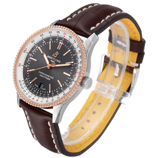 Breitling Gray Navitimer 1 41mm Steel Rose Gold Mens U17326 Unworn Watch Breitling Gray Navitimer 1 41mm Steel Rose Gold Mens U17326 Unworn Watch