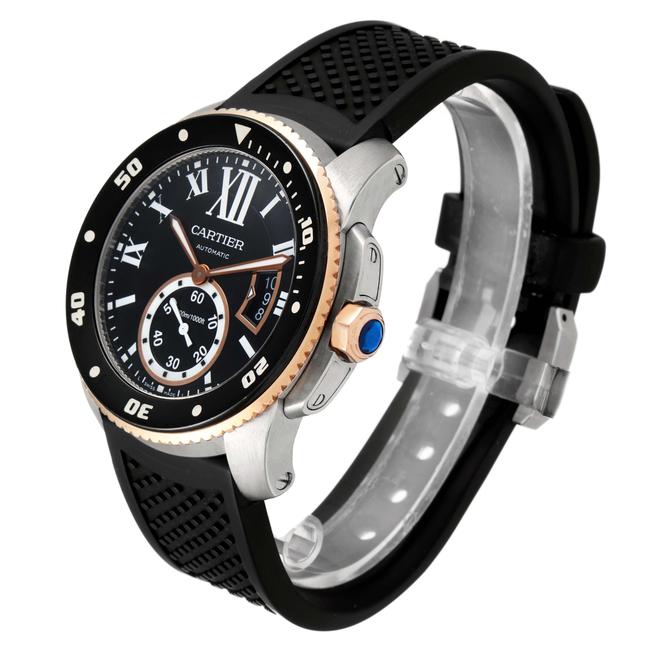 Cartier Black Box Calibre Diver Steel Rose Gold Mens W7100055 Papers Watch Cartier Black Box Calibre Diver Steel Rose Gold Mens W7100055 Papers Watch