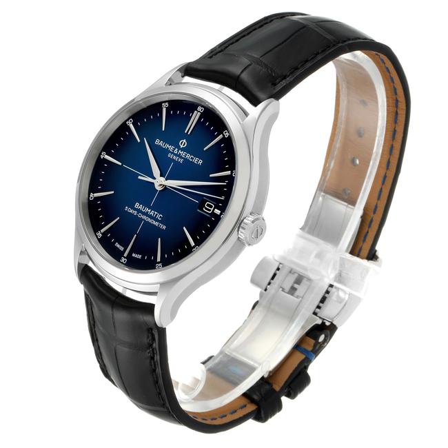 Baume & Mercier Gradient Blue Box Clifton Baumatic Steel Mens 10467 Watch Baume & Mercier Gradient Blue Box Clifton Baumatic Steel Mens 10467 Watch