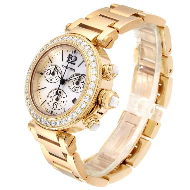 Cartier Mother Of Pearl Pasha Seatimer Chronograph Yellow Gold Diamond Wj130007 Watch Cartier Mother Of Pearl Pasha Seatimer Chronograph Yellow Gold Diamond Wj130007 Watch