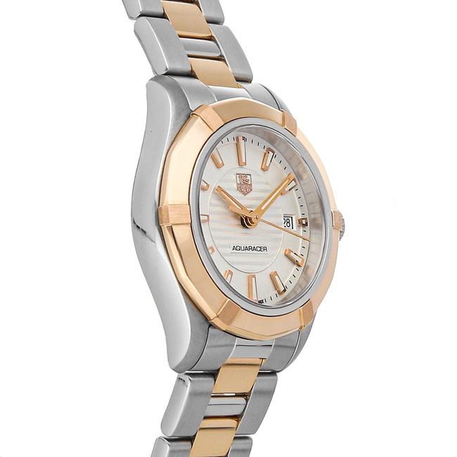 TAG Heuer Silver 18k Rose Gold and Stainless Steel Aquaracer Wap1450.bd0837 Womens Wristwatch 27 Mm Watch TAG Heuer Silver 18k Rose Gold and Stainless Steel Aquaracer Wap1450.bd0837 Womens Wristwatch 27 Mm Watch