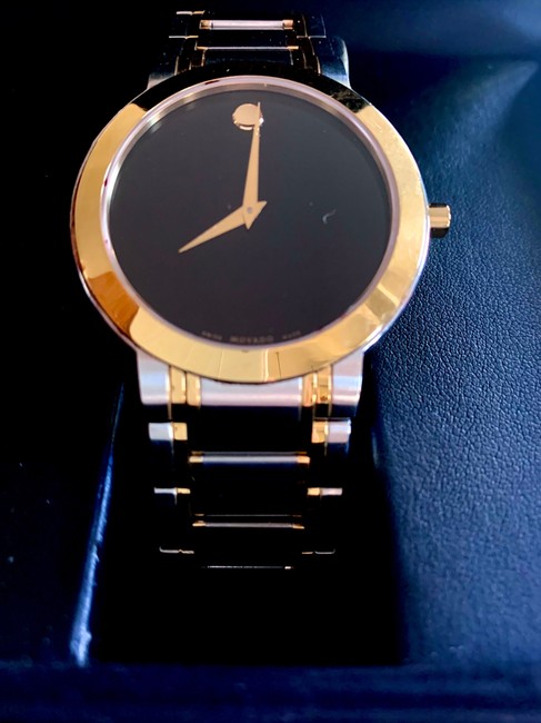 Movado Yellow Gold Silver Black Stiri Dial Two-tone Stainless Steel Watch Movado Yellow Gold Silver Black Stiri Dial Two-tone Stainless Steel Watch