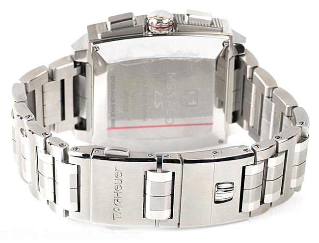 TAG Heuer "Monaco" Ls Chronograph with Black Dial Steel Bracelet Watch TAG Heuer "Monaco" Ls Chronograph with Black Dial Steel Bracelet Watch