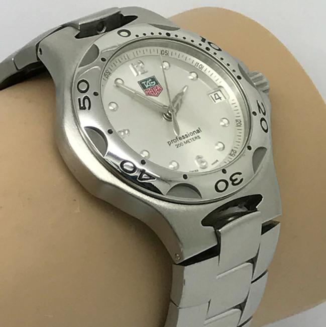 TAG Heuer Silver Professional Mens Wl1114 Swiss Quartz 200m Date Gray Watch TAG Heuer Silver Professional Mens Wl1114 Swiss Quartz 200m Date Gray Watch