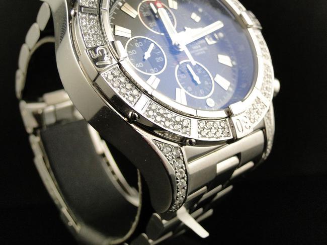 Breitling Stainless Steel XL Mens Custom Super Avenger A13370 Genuine Diamond 2.5 Ct Watch Breitling Stainless Steel XL Mens Custom Super Avenger A13370 Genuine Diamond 2.5 Ct Watch
