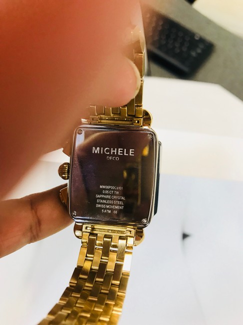 Michele Gold Blue Dial 1.02ct Deco Cobalt Twotone Mw06p00c9101 Custom Watch Michele Gold Blue Dial 1.02ct Deco Cobalt Twotone Mw06p00c9101 Custom Watch