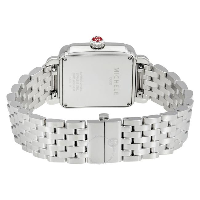 Michele Silver Deco Madison Stainless Cobalt Blue Diamond Mww06t000154 Watch Michele Silver Deco Madison Stainless Cobalt Blue Diamond Mww06t000154 Watch