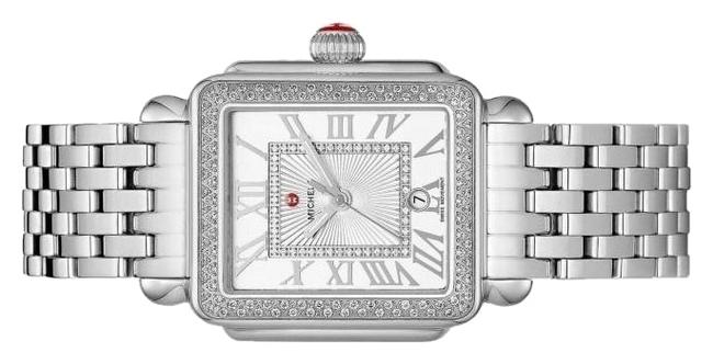 Michele Silver Deco Madison Stainless Sunray Diamond Dial Mww06t000163 Watch Michele Silver Deco Madison Stainless Sunray Diamond Dial Mww06t000163 Watch