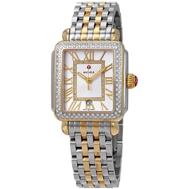 Michele Silver Two Tone Deco Madison Diamond Dial Mww06t000144 Watch Michele Silver Two Tone Deco Madison Diamond Dial Mww06t000144 Watch