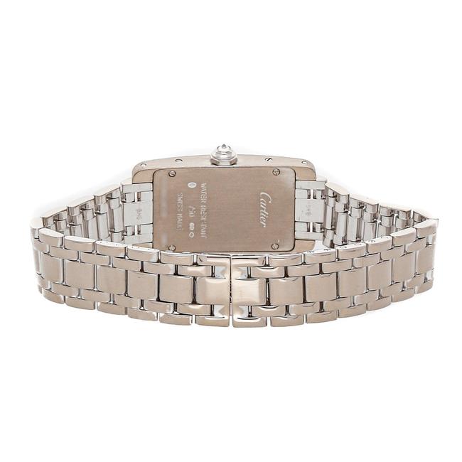 Cartier Silver Diamonds 18k White Gold Tank Americaine Wb7018l1 Womens Wristwatch 28 X 19 Mm Watch Cartier Silver Diamonds 18k White Gold Tank Americaine Wb7018l1 Womens Wristwatch 28 X 19 Mm Watch