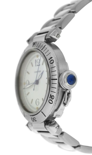 Cartier Silver Unisex Midsize Pasha Stainless Steel Date 36mm Watch Cartier Silver Unisex Midsize Pasha Stainless Steel Date 36mm Watch