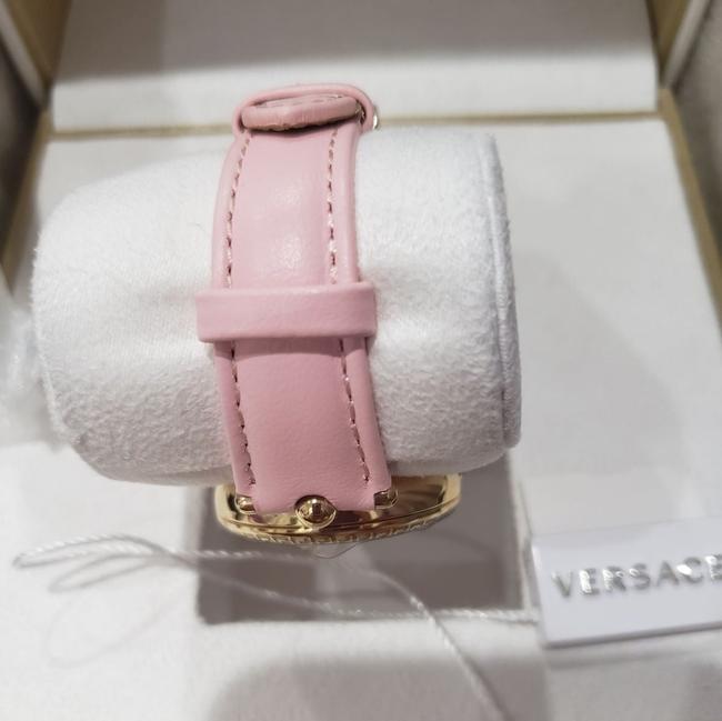 Versace Pink Goldtone Stainless Steel and Leather Strap Dial Watch Versace Pink Goldtone Stainless Steel and Leather Strap Dial Watch