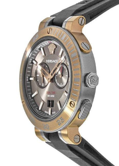 Versace Black/Brown Vcn030017 V-extreme Chronograph Dial Rubber Strap Watch Versace Black/Brown Vcn030017 V-extreme Chronograph Dial Rubber Strap Watch