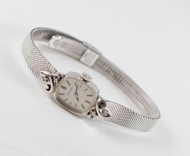 Longines Silver Vintage Ladies 14k White Gold & Diamond Watch Longines Silver Vintage Ladies 14k White Gold & Diamond Watch