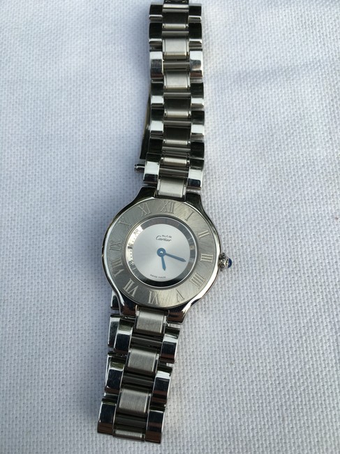 Cartier Silver Must De 21 Ladies Stainless Steel 1340 Watch Cartier Silver Must De 21 Ladies Stainless Steel 1340 Watch