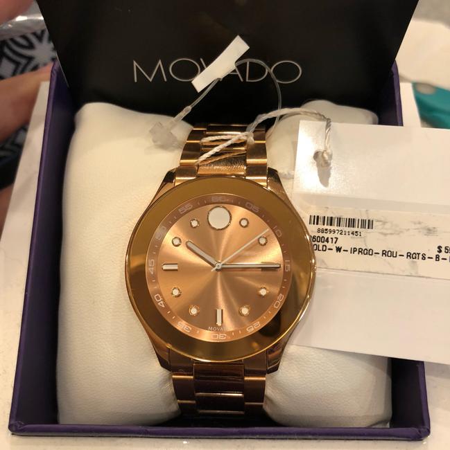 Movado Rose Gold/White Womens Swiss Gold-tone Stainless Steel Bracelet 38mm Watch Movado Rose Gold/White Womens Swiss Gold-tone Stainless Steel Bracelet 38mm Watch