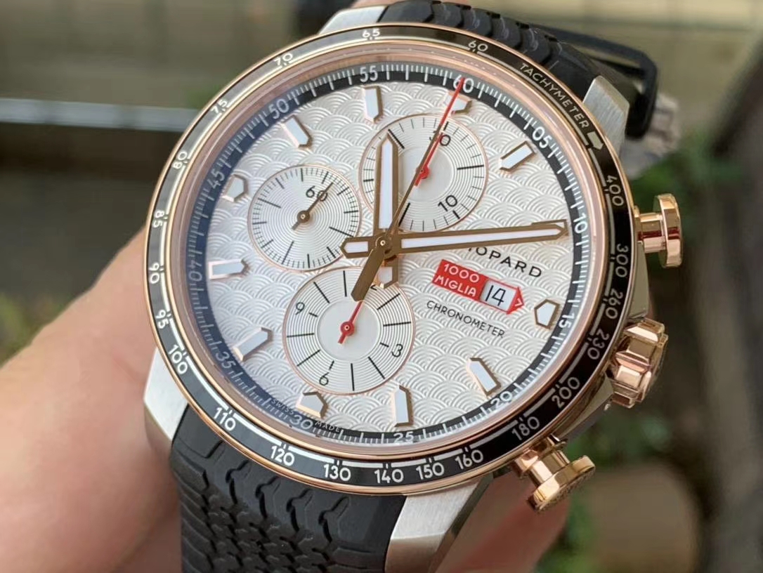 MILLE MIGLIA 168571 SS/RG V7F 1:1 BEST EDITION WHITE DIAL ON BLACK RUBBER STRAP A7750 MILLE MIGLIA 168571 SS/RG V7F 1:1 BEST EDITION WHITE DIAL ON BLACK RUBBER STRAP A7750