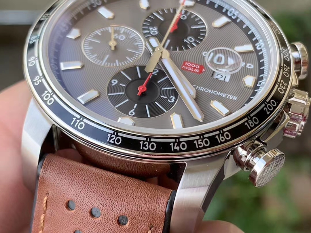 MILLE MIGLIA 168571 SS/RG V7F 1:1 BEST EDITION GRAY DIAL ON BROWN GUMMY STRAP A7750 MILLE MIGLIA 168571 SS/RG V7F 1:1 BEST EDITION GRAY DIAL ON BROWN GUMMY STRAP A7750