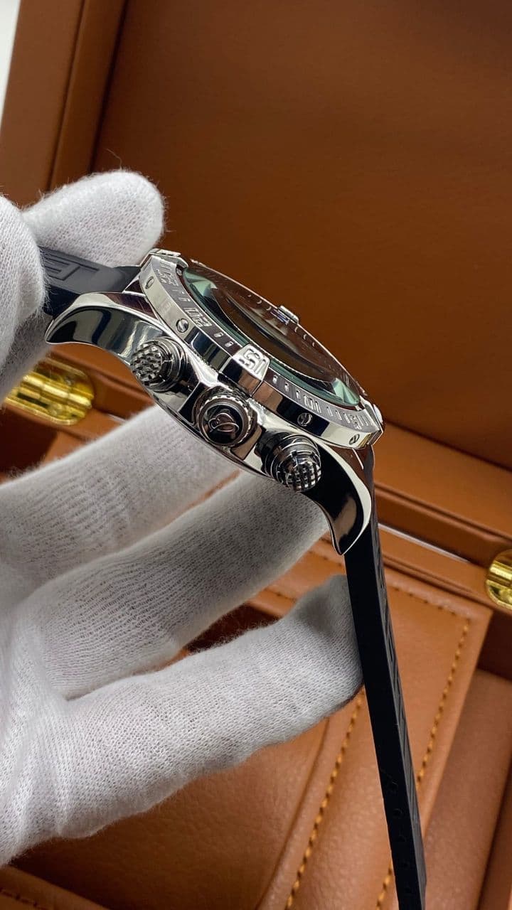 Breitling Avenger Black Chrono High Version on Black Leather Strap