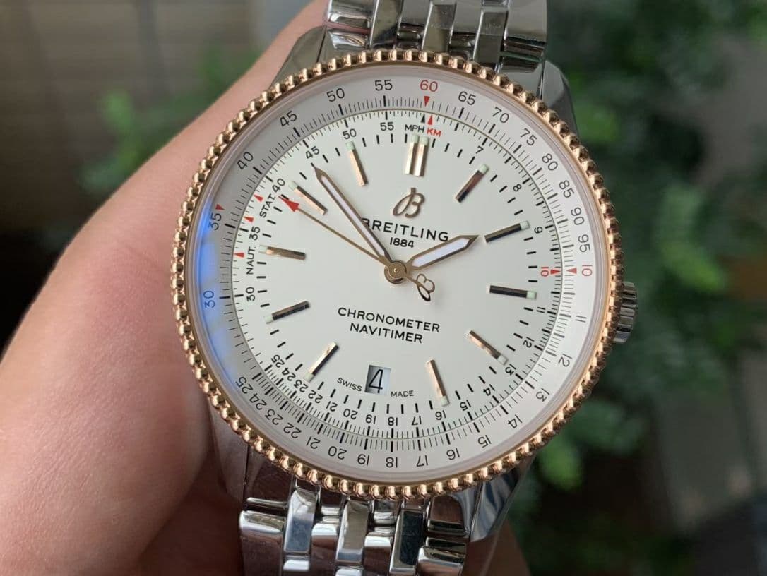 Navitimer 1 SS 38mm TF 1:1 Best Edition RG Bezel White Dial on SS Bracelet A2824 Navitimer 1 SS 38mm TF 1:1 Best Edition RG Bezel White Dial on SS Bracelet A2824
