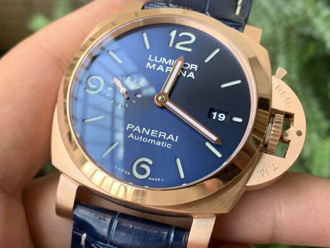 PAM1112 V GMT RG VSF 1:1 Best Edition Blue Dial on Blue Leather Strap P.9010 Super Clone PAM1112 V GMT RG VSF 1:1 Best Edition Blue Dial on Blue Leather Strap P.9010 Super Clone