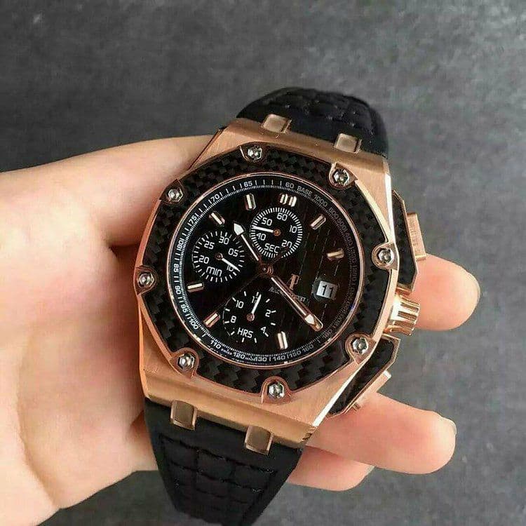 Royal Oak Offshore Juan Pablo Montoya SS JF Best Edition Gold Dial on Black Leather Strap A2226 Royal Oak Offshore Juan Pablo Montoya SS JF Best Edition Gold Dial on Black Leather Strap A2226