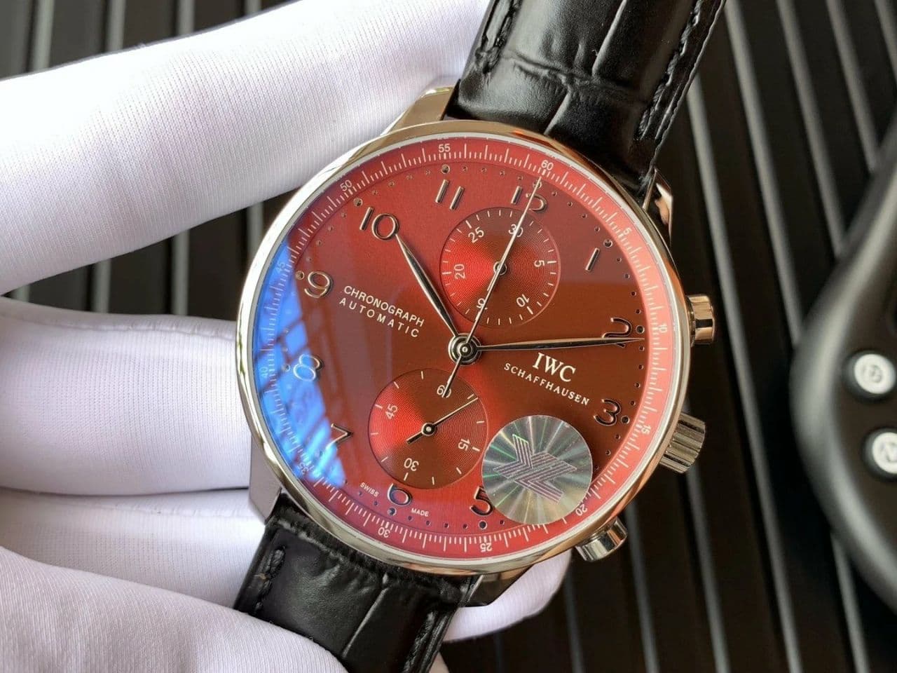 PORTUGUESE CHRONO IW371606 ZF 1:1 BEST EDITION RED DIAL ON BLACK LEATHER STRAP A693551 PORTUGUESE CHRONO IW371606 ZF 1:1 BEST EDITION RED DIAL ON BLACK LEATHER STRAP A693551