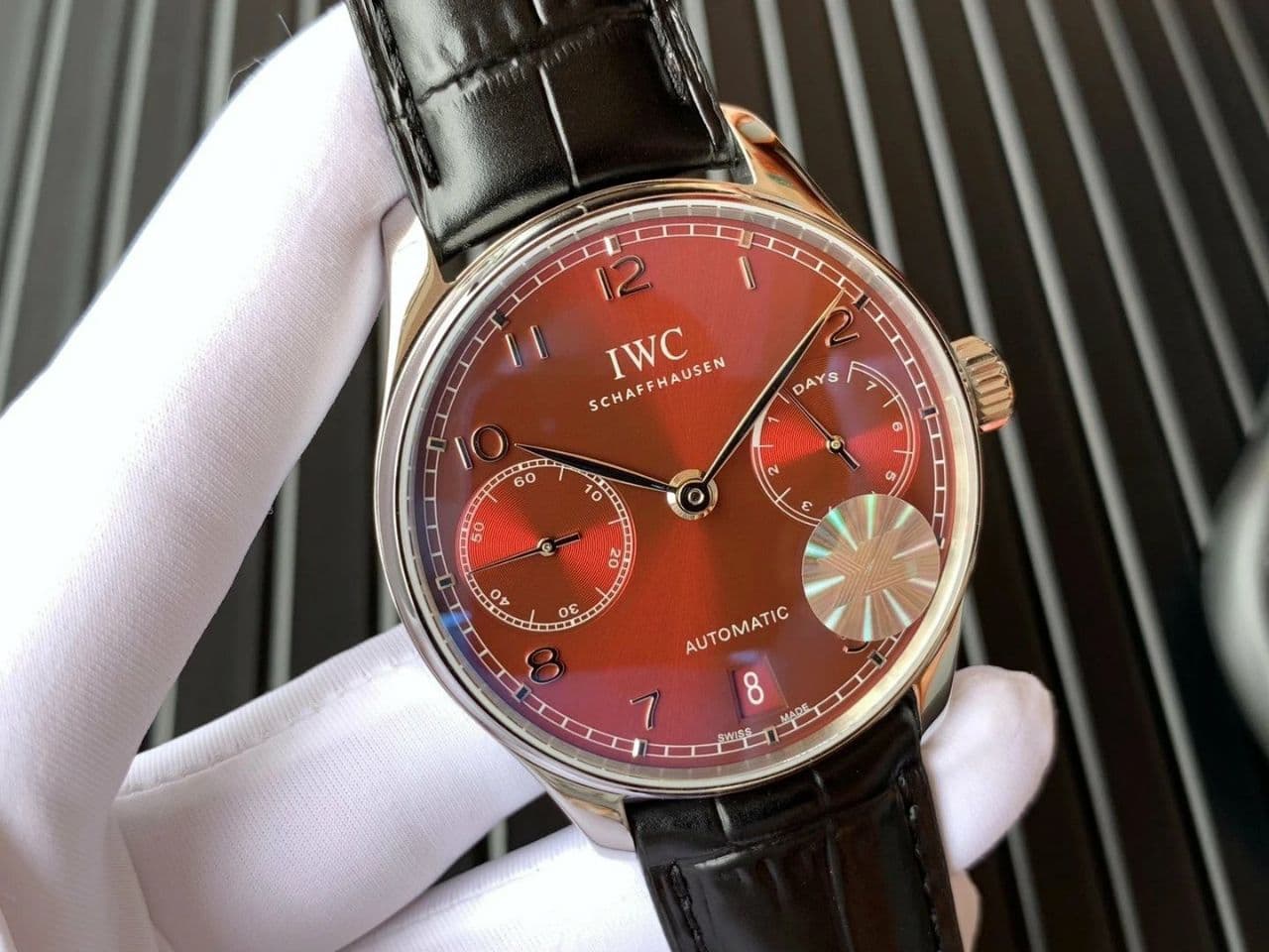 PORTUGUESE CHRONO IW371606 ZF 1:1 BEST EDITION RED DIAL ON BLACK LEATHER STRAP A69355 PORTUGUESE CHRONO IW371606 ZF 1:1 BEST EDITION RED DIAL ON BLACK LEATHER STRAP A69355