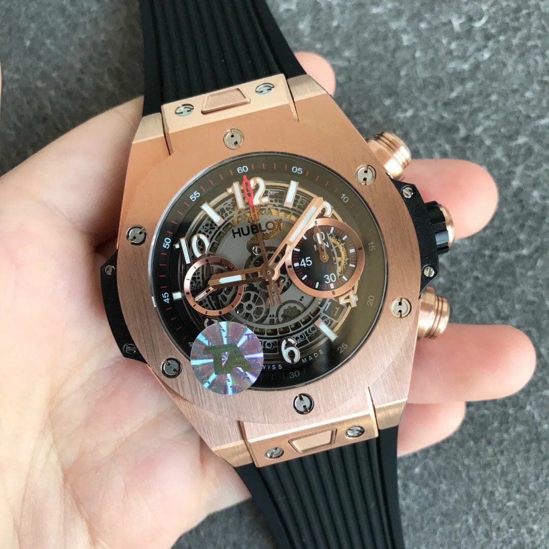 Big Bang Unico 45.5mm SS Ceramic Bezel Skeletonal Dial on Black Rubber Strap HUB1220 Big Bang Unico 45.5mm SS Ceramic Bezel Skeletonal Dial on Black Rubber Strap HUB1220