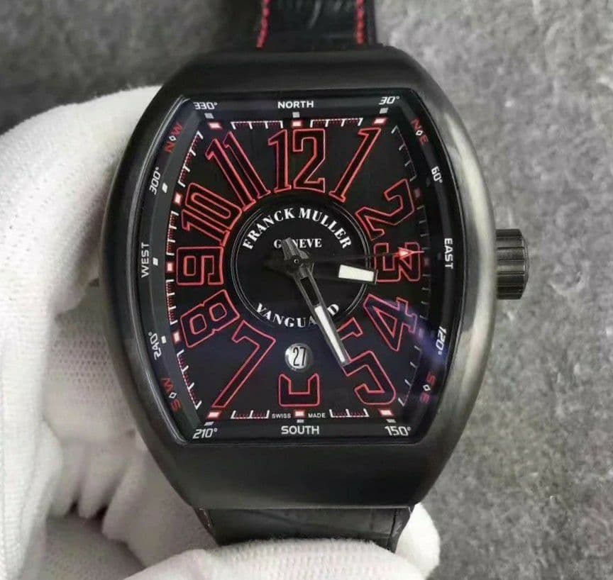 Franck Muller Vanguard Mens Yachting V45 DLC/LE Black/Red ZF MY9015 Franck Muller Vanguard Mens Yachting V45 DLC/LE Black/Red ZF MY9015
