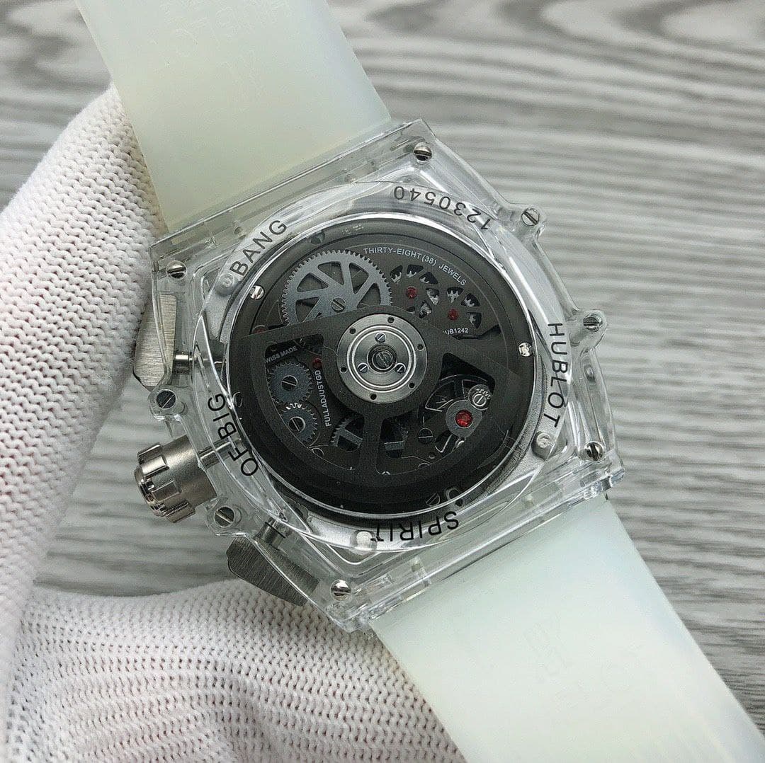 Hublot Bang Glass Black Chrono On Rubber Strap