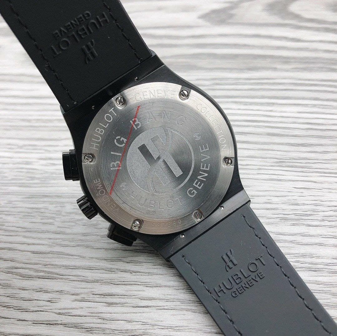 Hublot Chrono Black Hight Versio On Black Rubber Strap