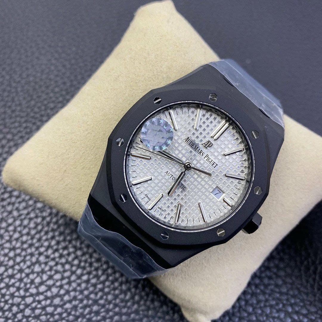 Royal Oak 41mm 15400 DLC ZF 1:1 Best Edition White Textured Dial on DLC Bracelet A3120